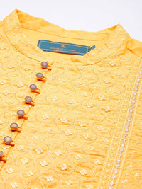Thumbnail for House of Pataudi Jashn Sequinned Embroidered Straight Kurta - Distacart
