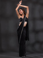 Thumbnail for Koskii Embellished Beads & Stones Detailed Satin Saree - Distacart