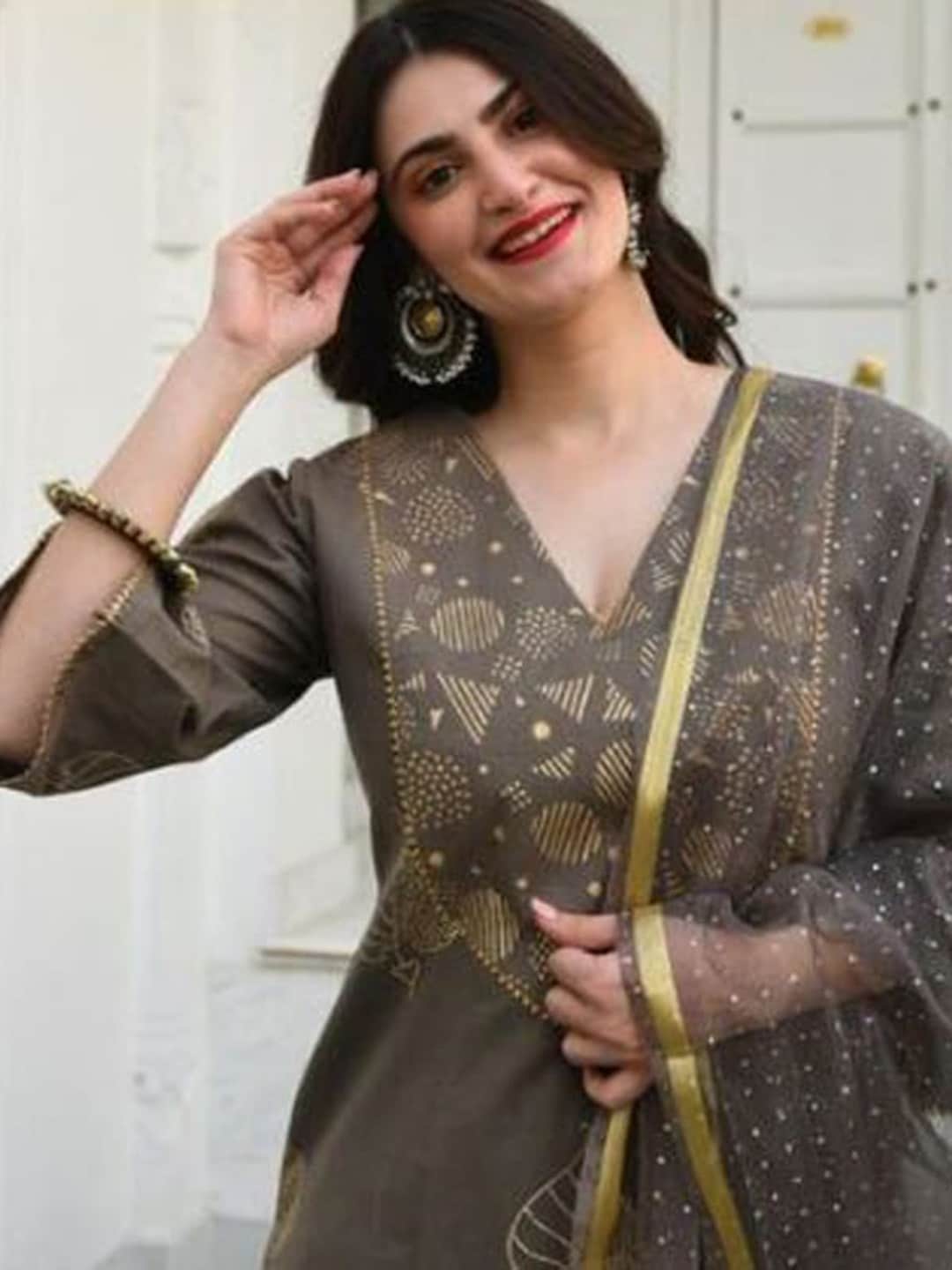 Kalini Floral Printed Regular Kurta With Palazzos & Dupatta - Distacart