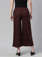 Thumbnail for Souchii Women Brown Knitted Palazzos - Distacart