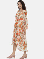 Thumbnail for Souchii Cream-Coloured Printed A-Line Dress - Distacart