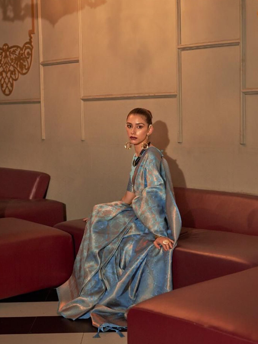 Mitera Floral Woven Design Zari Pure Silk Saree - Distacart