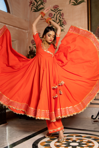 Thumbnail for Pomcha Jaipur Bhandhani Angrakha Set - Distacart