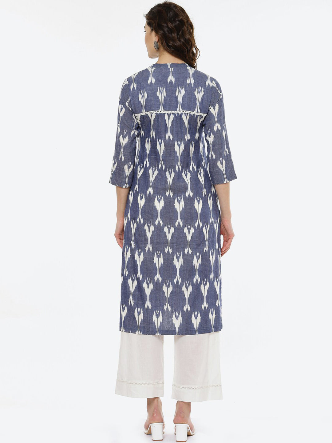 Biba Women Blue Printed Pure Cotton Kurta Set - Distacart