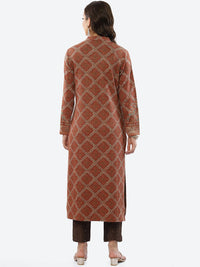 Thumbnail for Biba Women Orange Ethnic Motifs Printed Kurta - Distacart