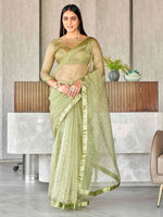 Thumbnail for Tikhi Imli Sequinned Organza Saree - Distacart