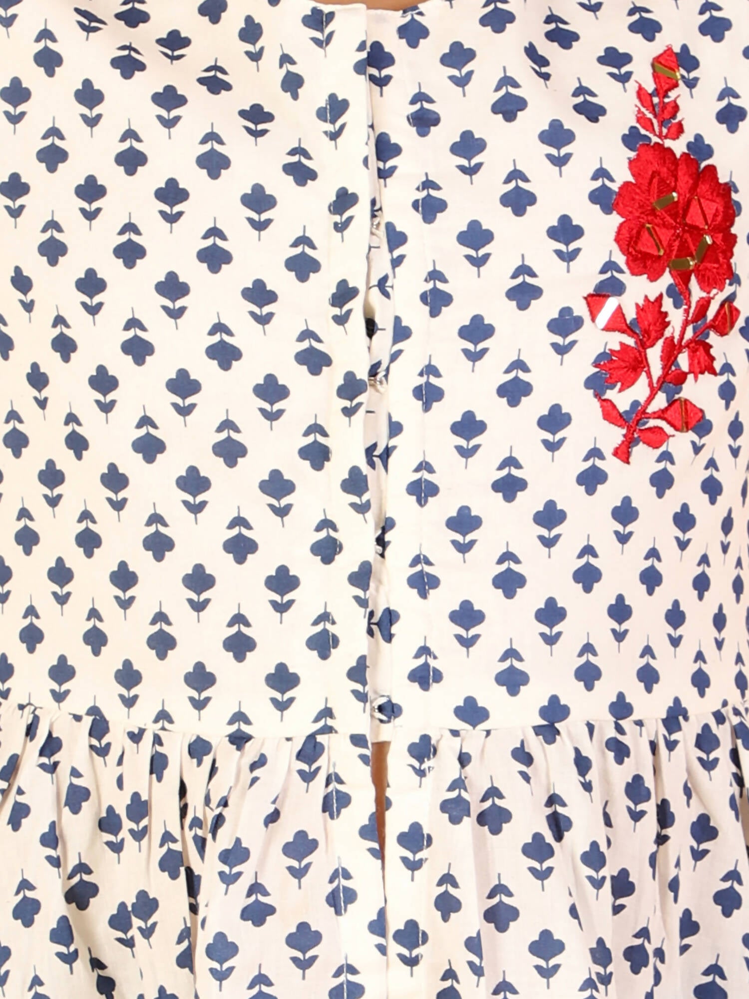 Lil Drama Girls Top With Sharara Set - Blue - Distacart