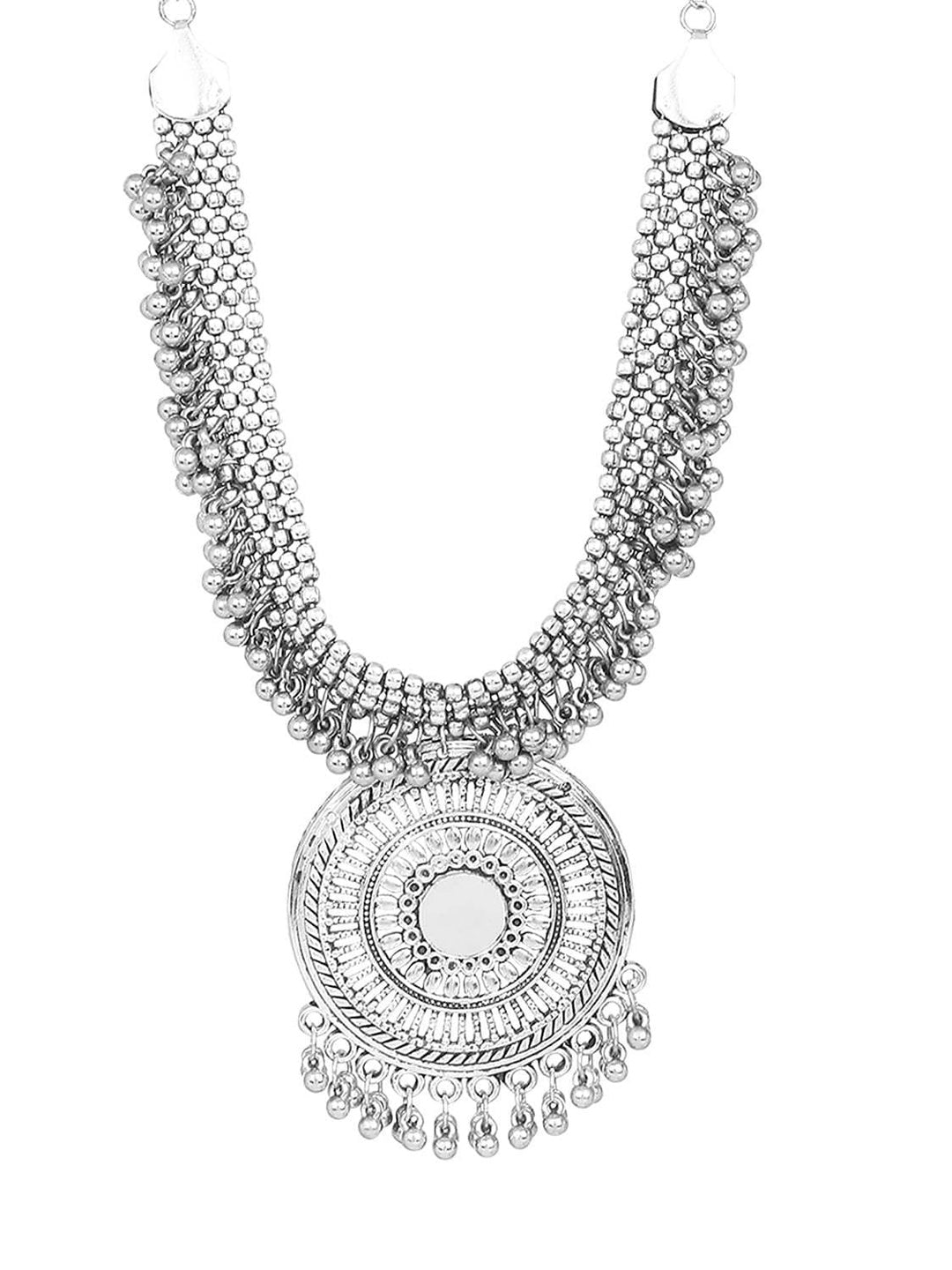 Cardinal Oxidized Silver-Toned Long Women Jewellery Set - Distacart