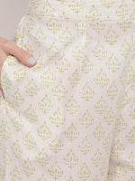 Thumbnail for Kalini Women Lavender Floral Printed Panelled Gotta Patti Pure Cotton Kurta Set - Distacart