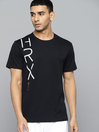 Thumbnail for HRX By Hrithik Roshan Running Men Jet Black Rapid-Dry Brand Carrier T-shirts - Distacart