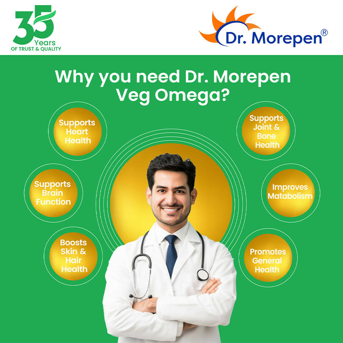 Dr. Morepen Veg-Omega Veg Capsules - Distacart