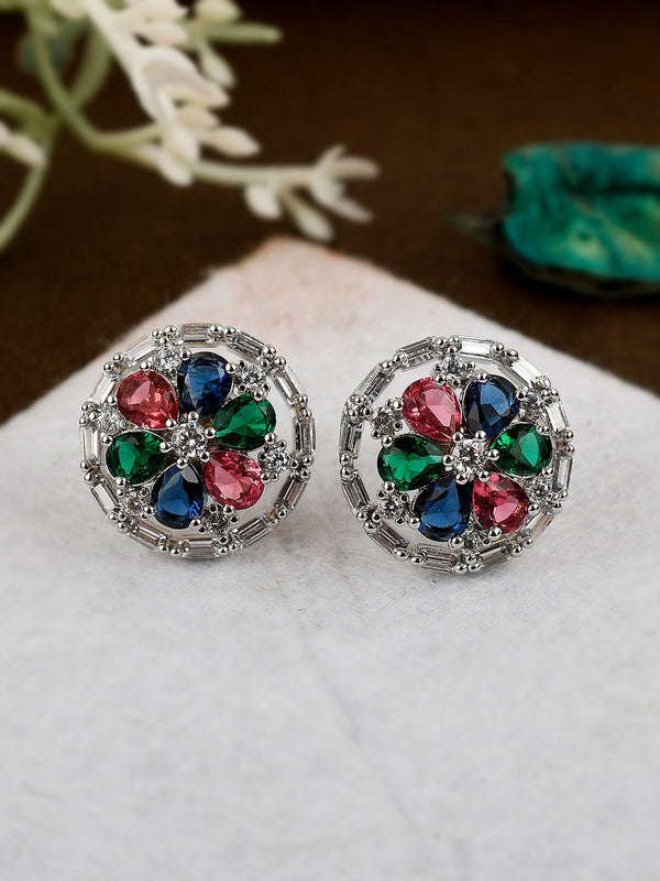 Shoshaa Multicoloured Contemporary Studs Earrings - Distacart