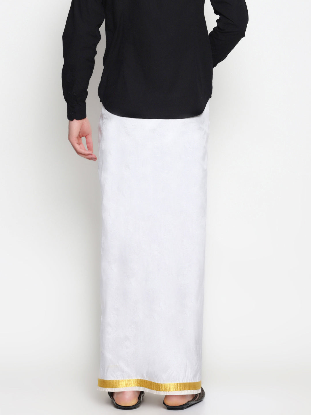 Sethukrishna Men White Double Layer Readymade Dhoti With Pocket - Distacart