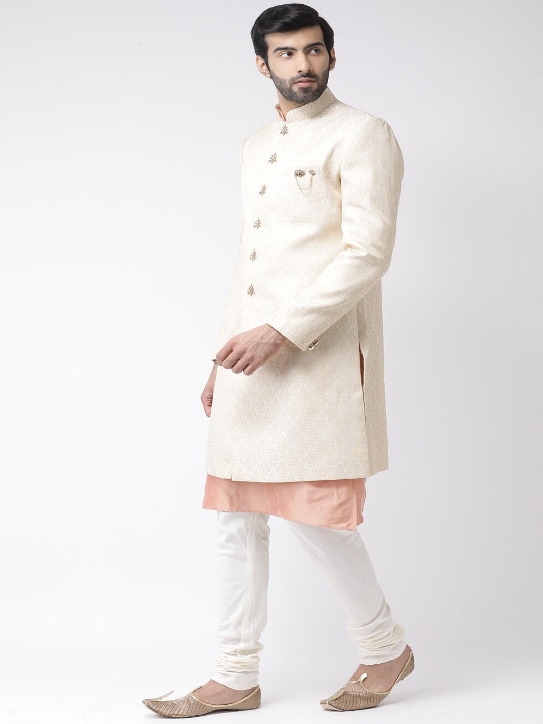 KISAH Men Woven-Design Sherwani Set - Distacart