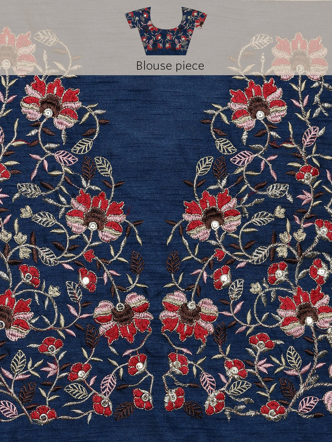 Mitera Blue Embellished Sequinned Saree - Distacart