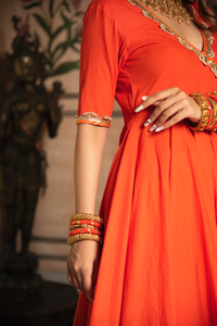 Thumbnail for Pomcha Jaipur Bhandhani Angrakha Set - Distacart