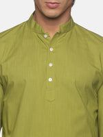 Thumbnail for Sethukrishna Men Green Pure Cotton Kurta with Dhoti Pants - Distacart
