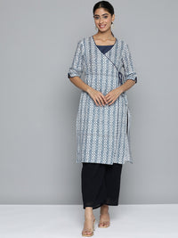 Thumbnail for HERE&NOW Printed Wrap Designed Layered Kurta - Distacart