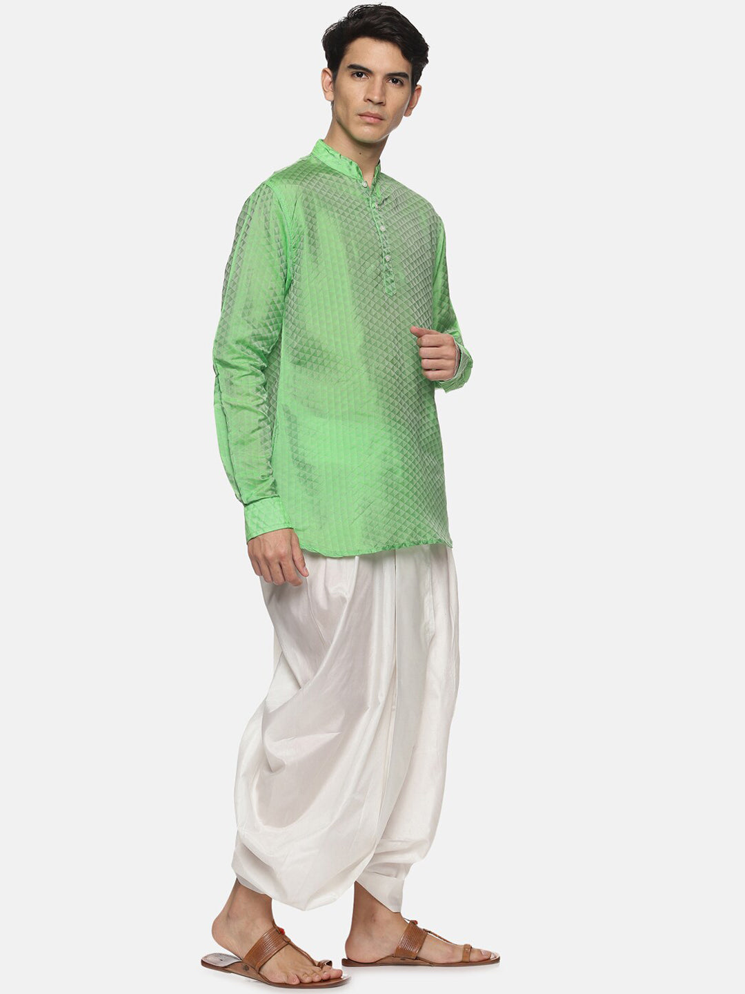 Sethukrishna Men Green Kurta with Dhoti Pants - Distacart
