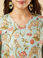 Thumbnail for Kalini Floral Printed Kurta & Trousers With Dupatta - Distacart
