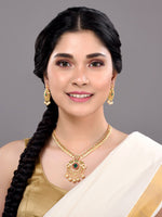 Thumbnail for Saraf RS Jewellery Women Gold-Toned & Multi-Coloured CZ-Studded Handcrafted Jewellery Set - Distacart