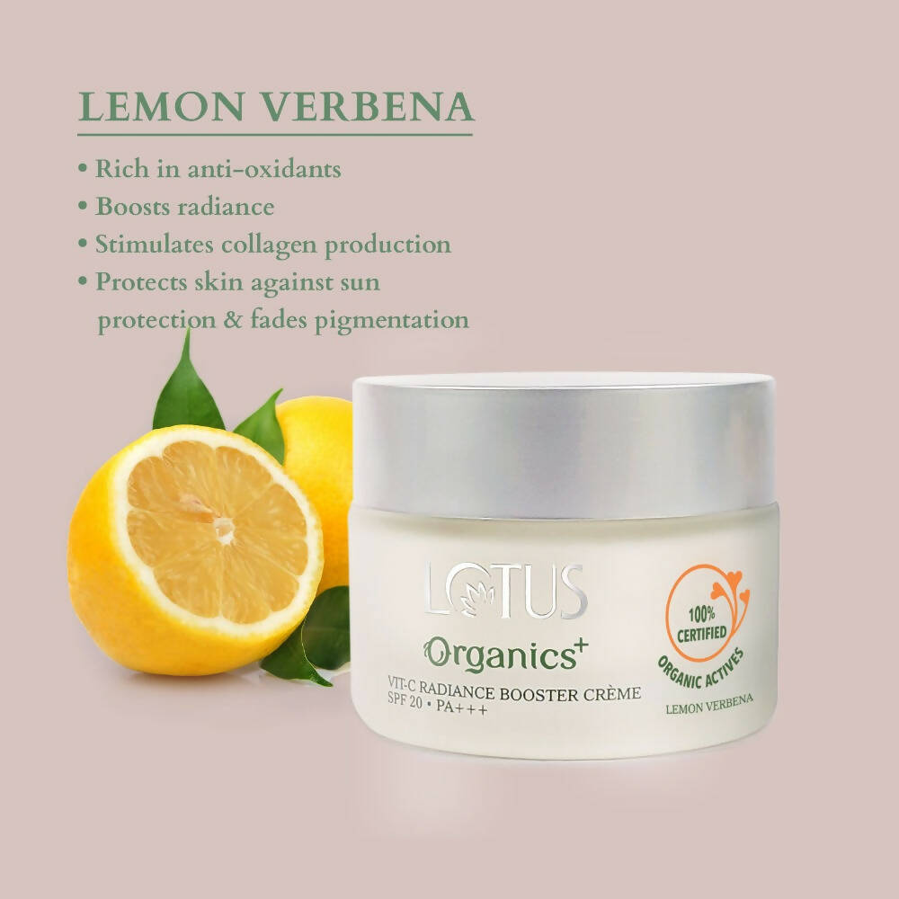 Lotus Organics+ Vit-C Radiance Booster Crème SPF 20 PA+++ - Lemon Verbena - Distacart