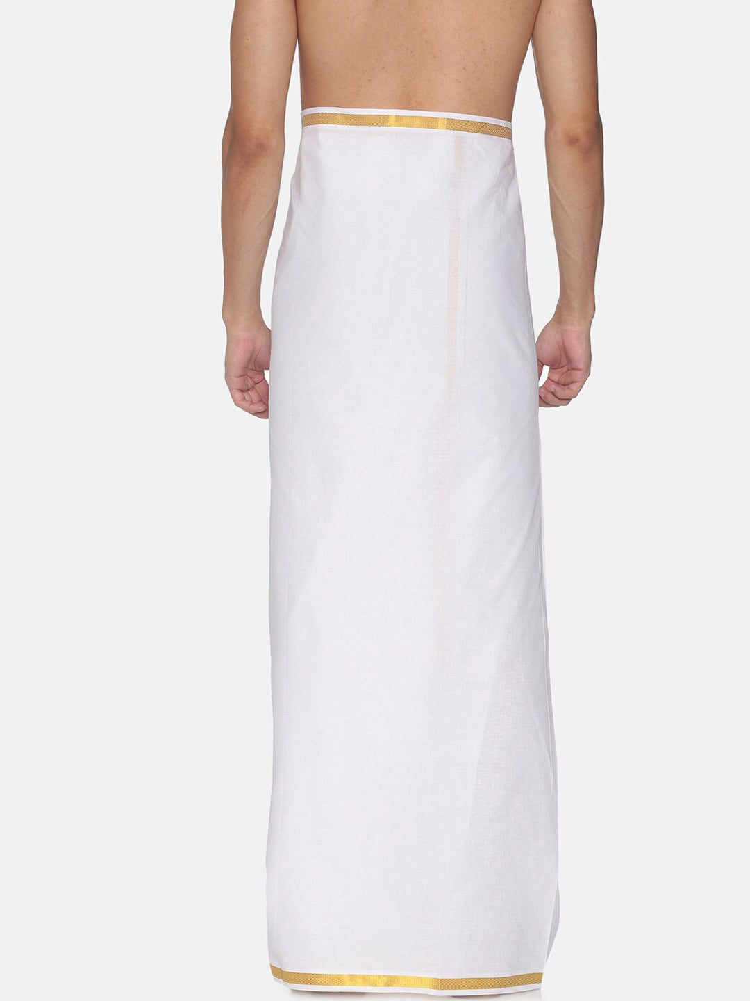 Sethukrishna Men White Solid Cotton Dhoti - Distacart