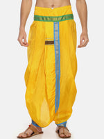 Thumbnail for Sethukrishna Yellow Solid Double Layer Readymade Dhoti Pant - Distacart
