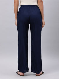Thumbnail for Souchii Navy Blue Liva Palazzos - Distacart