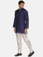 Thumbnail for Sethukrishna Men Navy Blue Kurta with Pyjamas - Distacart