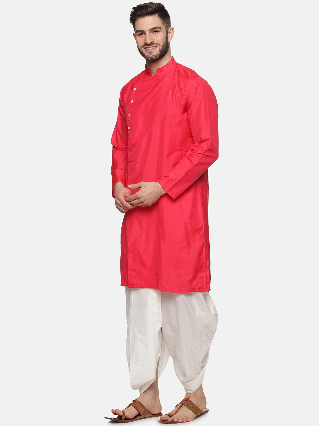 Sethukrishna Mens Rose Angrakha Kurta with Dhoti Pants - Distacart