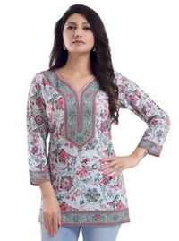 Thumbnail for Snehal Creations Variyali Color Faux Crepe Short Kurti Tunic