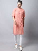 Thumbnail for Even Apparels Beige Pure Cotton Kurta With Band Collar - Distacart