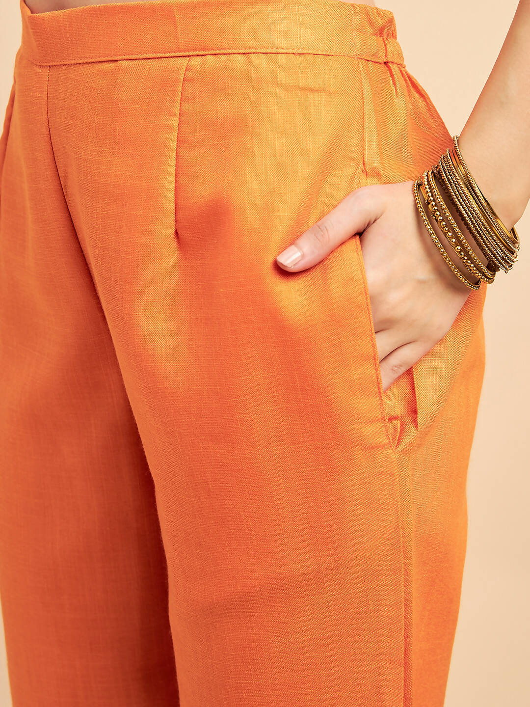 Pink Polyester solid Kurta with Palazzos - Vishwa - Distacart