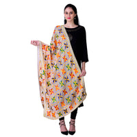 Thumbnail for SWI Stylish Women's Embroidered Phulkari Chiffon White Dupatta