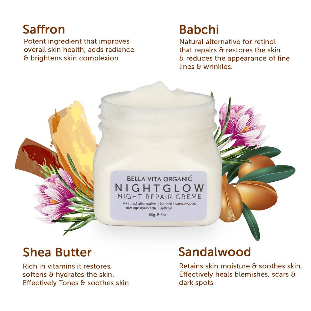 Bella Vita Organic Night Glow Night Repair Creme - Distacart