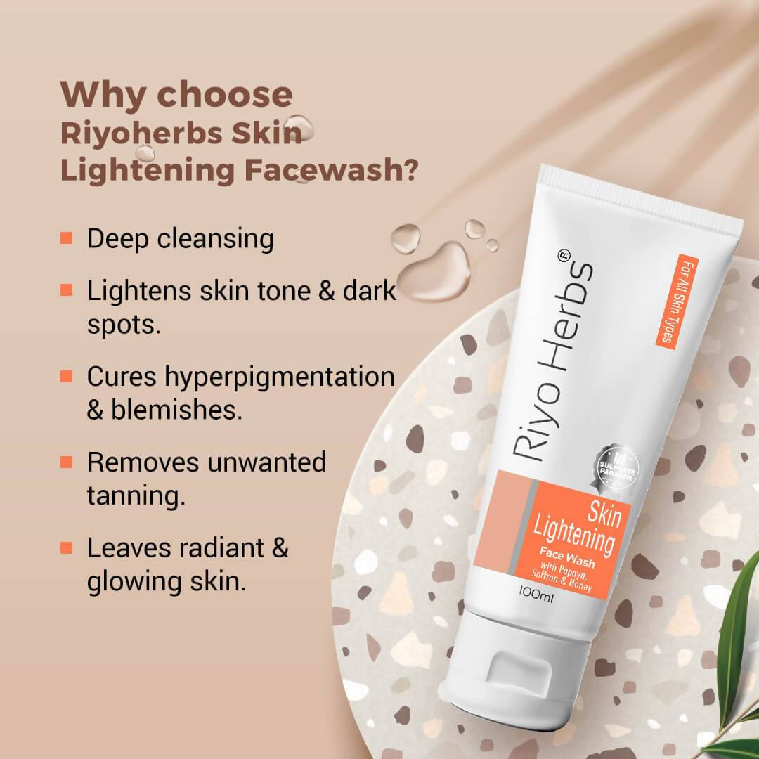 Riyo Herbs Skin Lightening Face wash With Papaya, Saffron & Honey