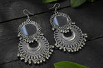 Thumbnail for Mominos Fashion Johar Kamal Silver Oxidised Mirror Chandbali Earrings - Distacart