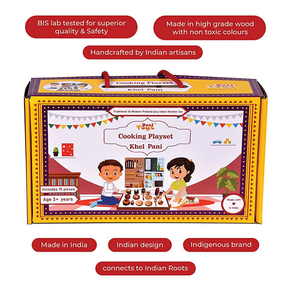 Desi Toys Wooden Kitchen Pretend Playset - Distacart