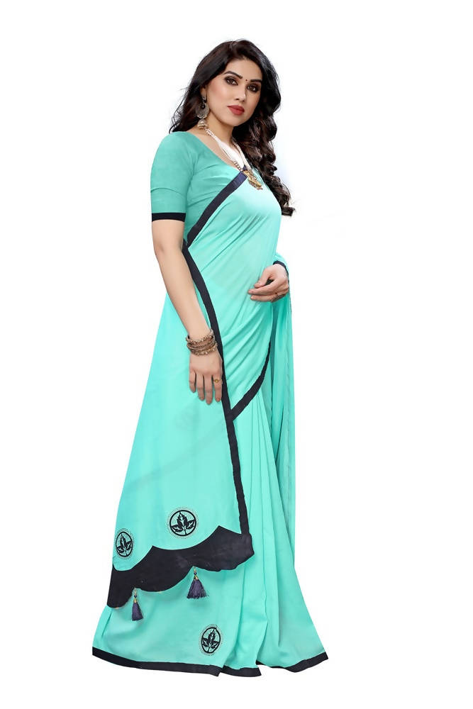 Vamika Designer Rama Green Dola Silk Saree