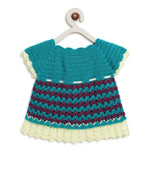 Thumbnail for ChutPut Hand knitted Crochet Adorable Wool Dress - Green - Distacart