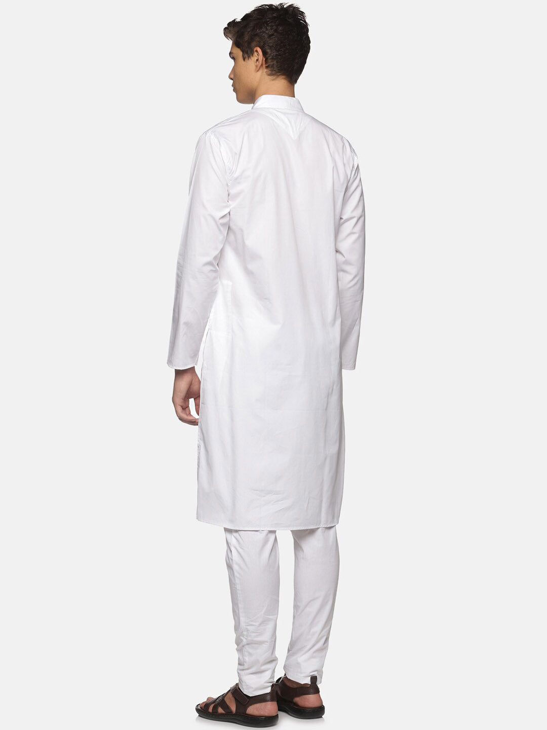 Sethukrishna Men White Pure Cotton Straight Kurta with Pyjamas - Distacart