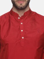 Thumbnail for Sethukrishna Men Maroon Kurta with Dhoti Pants - Distacart