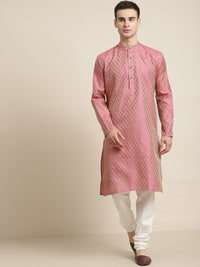 Thumbnail for Sojanya Ethnic Motif Woven Design Mandarin Collar Straight Kurta With Churidar - Distacart