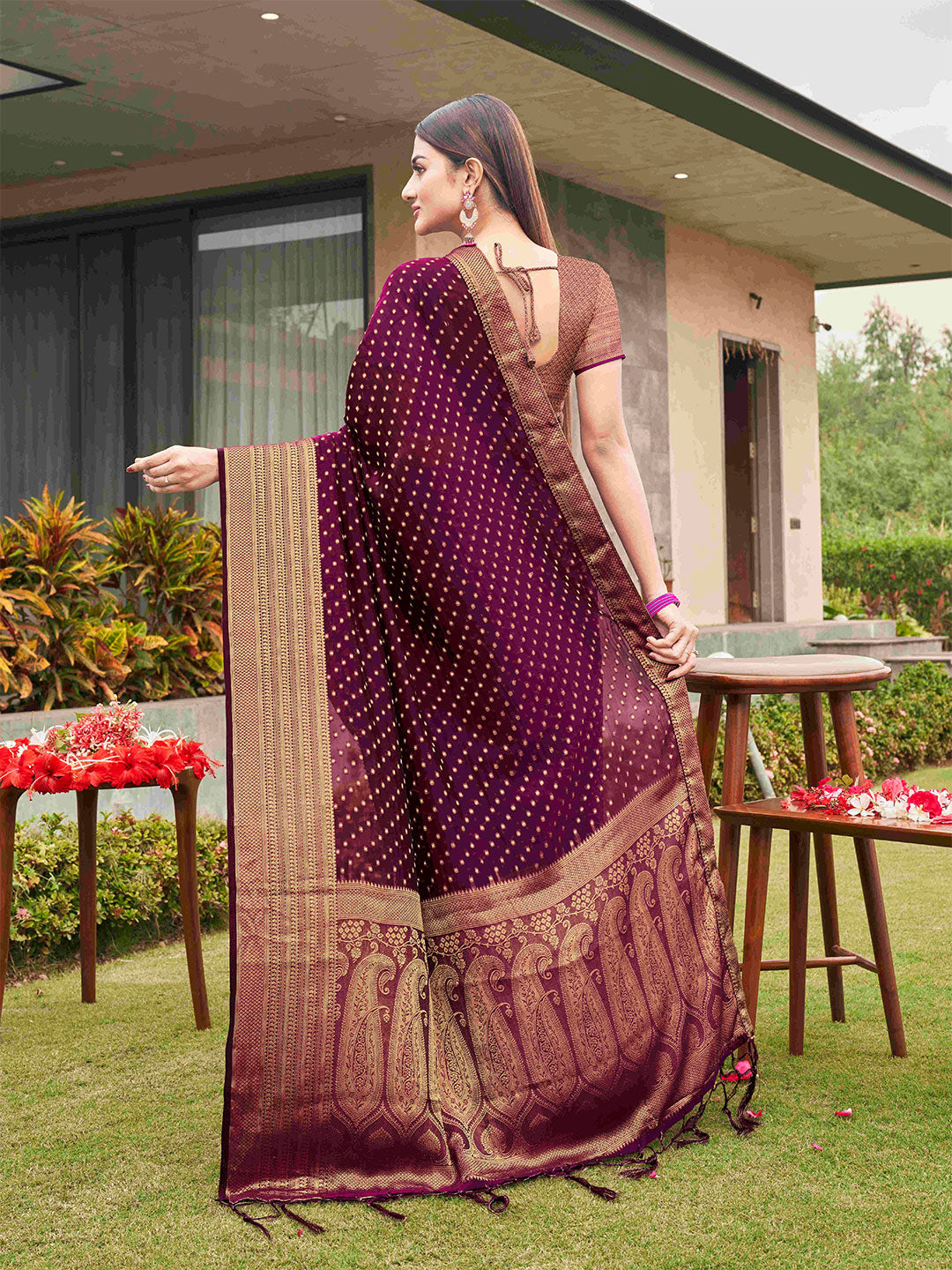 Tikhi Imli Embellished Zari Art Silk Saree - Distacart