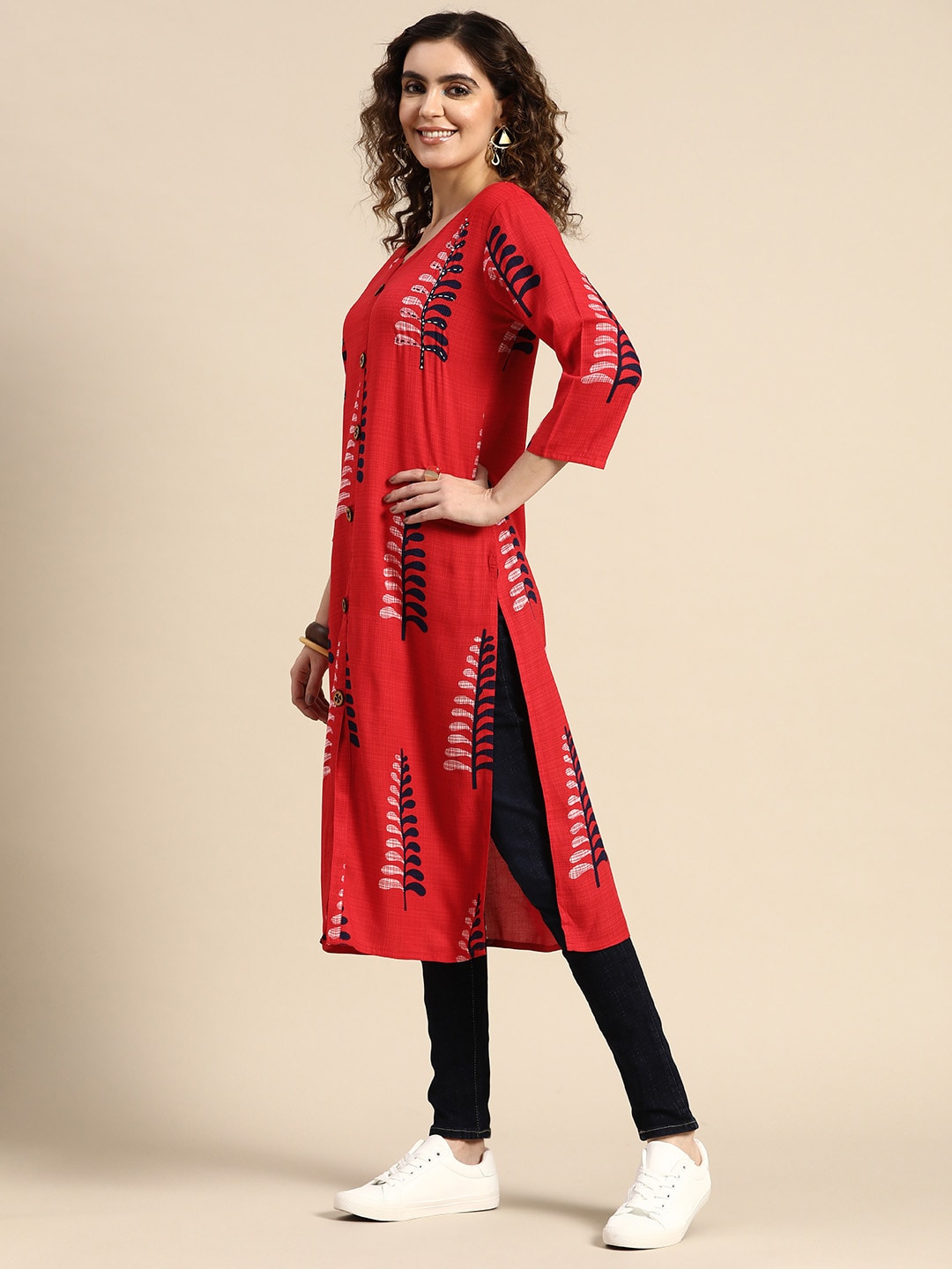 Sangria Women Floral Printed Kurta - Distacart