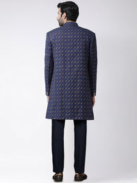 Thumbnail for KISAH Self-Design Cotton Sherwani Set - Distacart