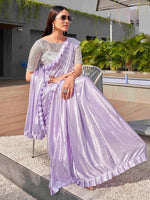Thumbnail for Tikhi Imli Lavender Embellished Saree - Distacart