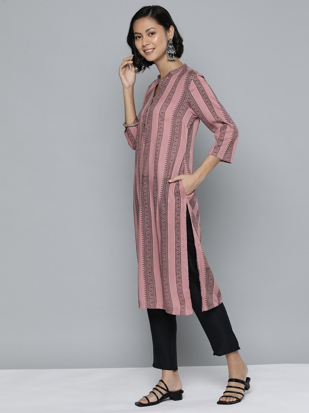 HERE&NOW Women Ethnic Motifs Printed Kurta - Distacart