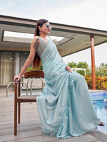 Thumbnail for Tikhi Imli Woven Design Satin Ready to Wear Saree - Distacart